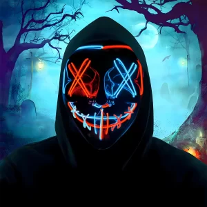 Halloween Masks LED Glow-in-the-Dark Masks Horror Masks The Perfect Choice for Holiday Costumes Christmas Costumes Seasonal Gift
